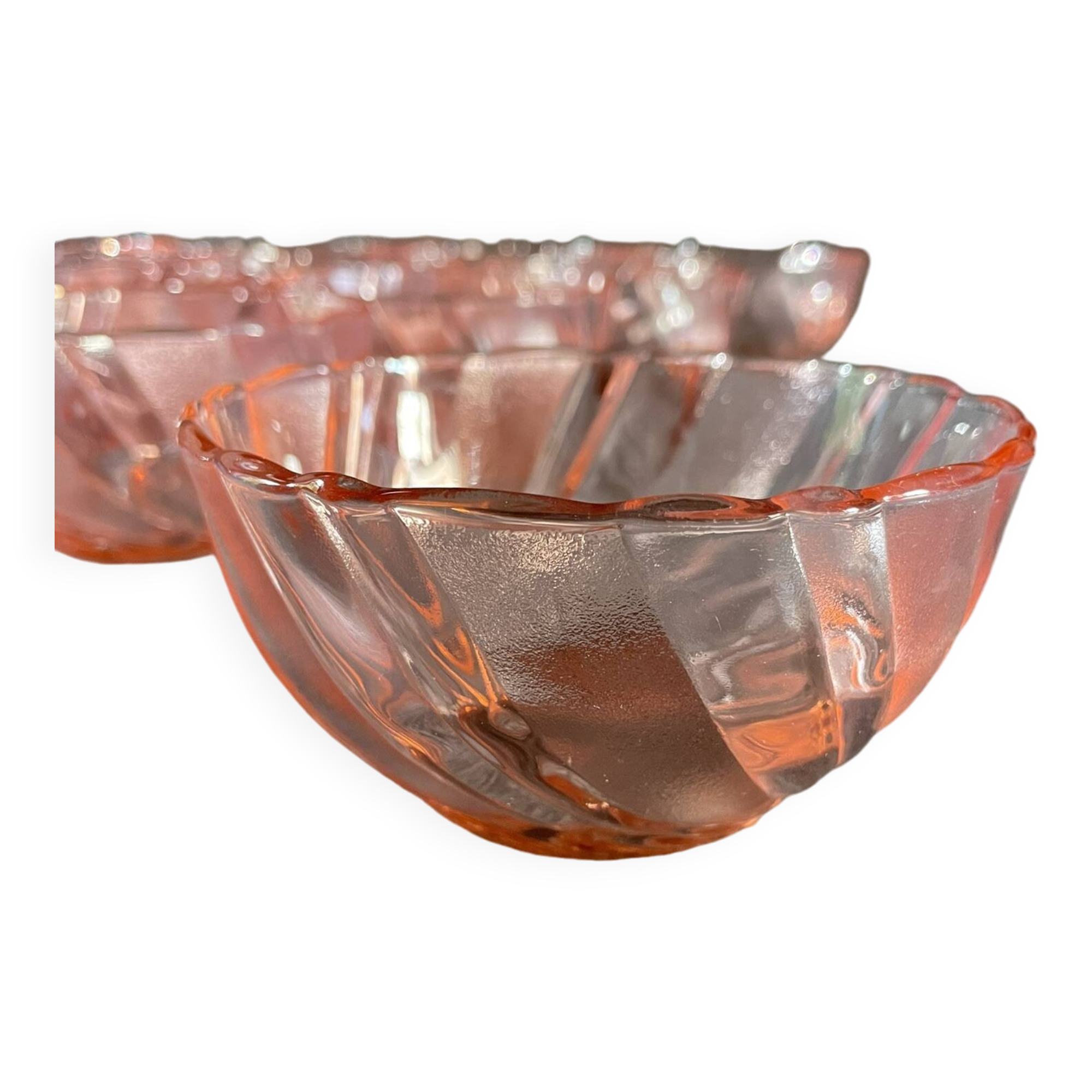 11 vintage pink Vereco bowls