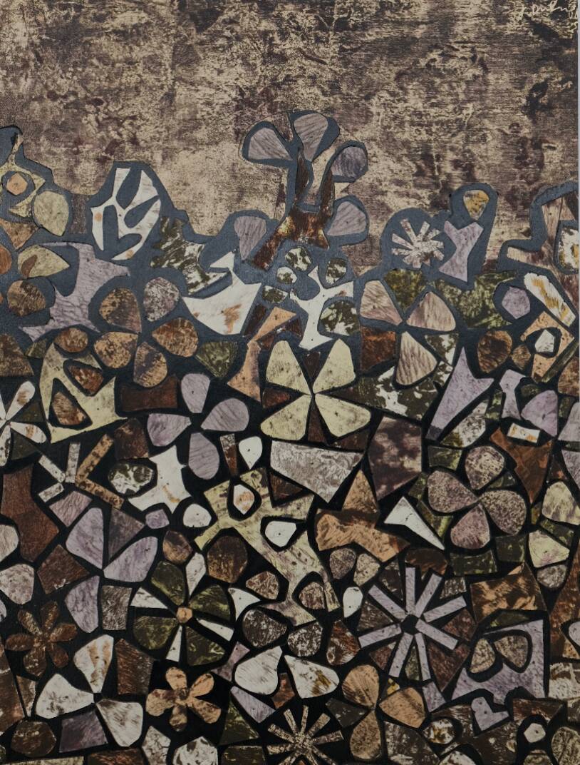 Jean dubuffet: garden of quite-vite - original signed stencil