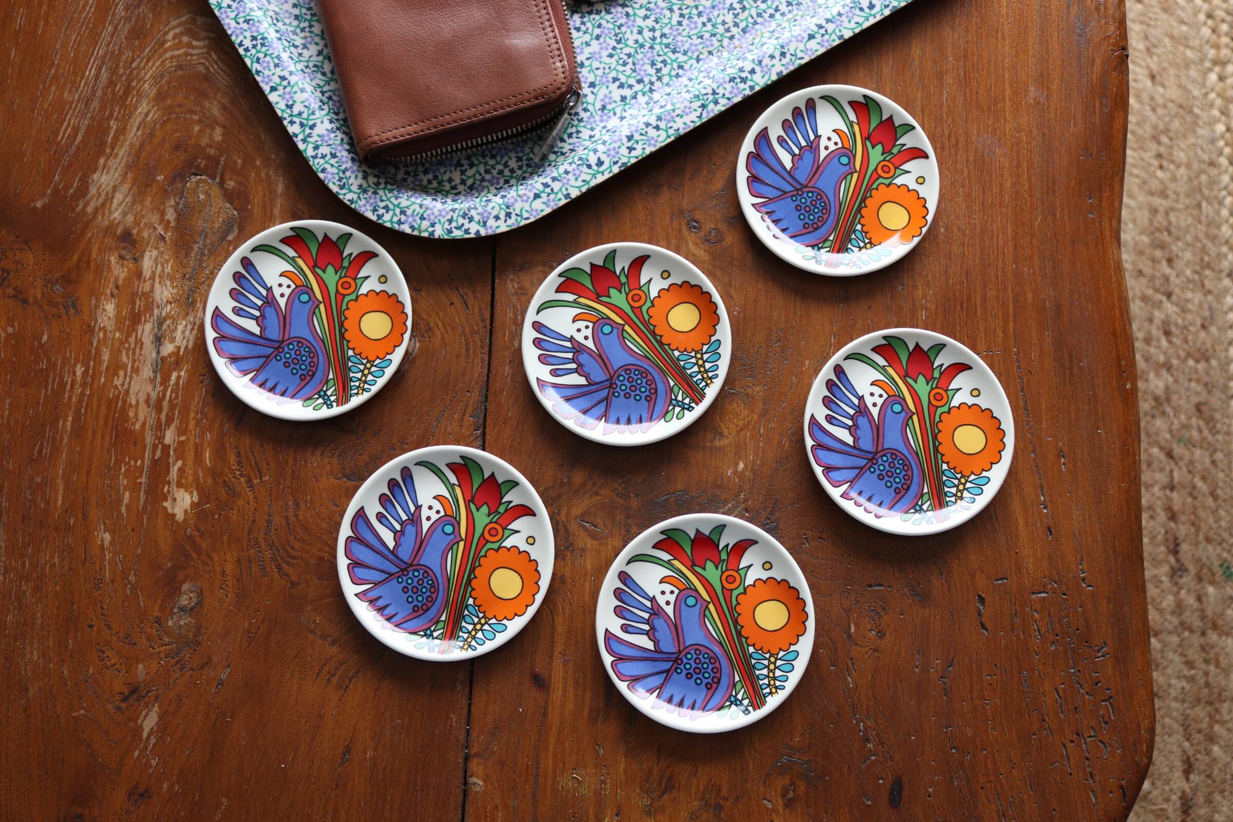 Set of 6 vintage coasters Villeroy & Boch model "Acapulco"