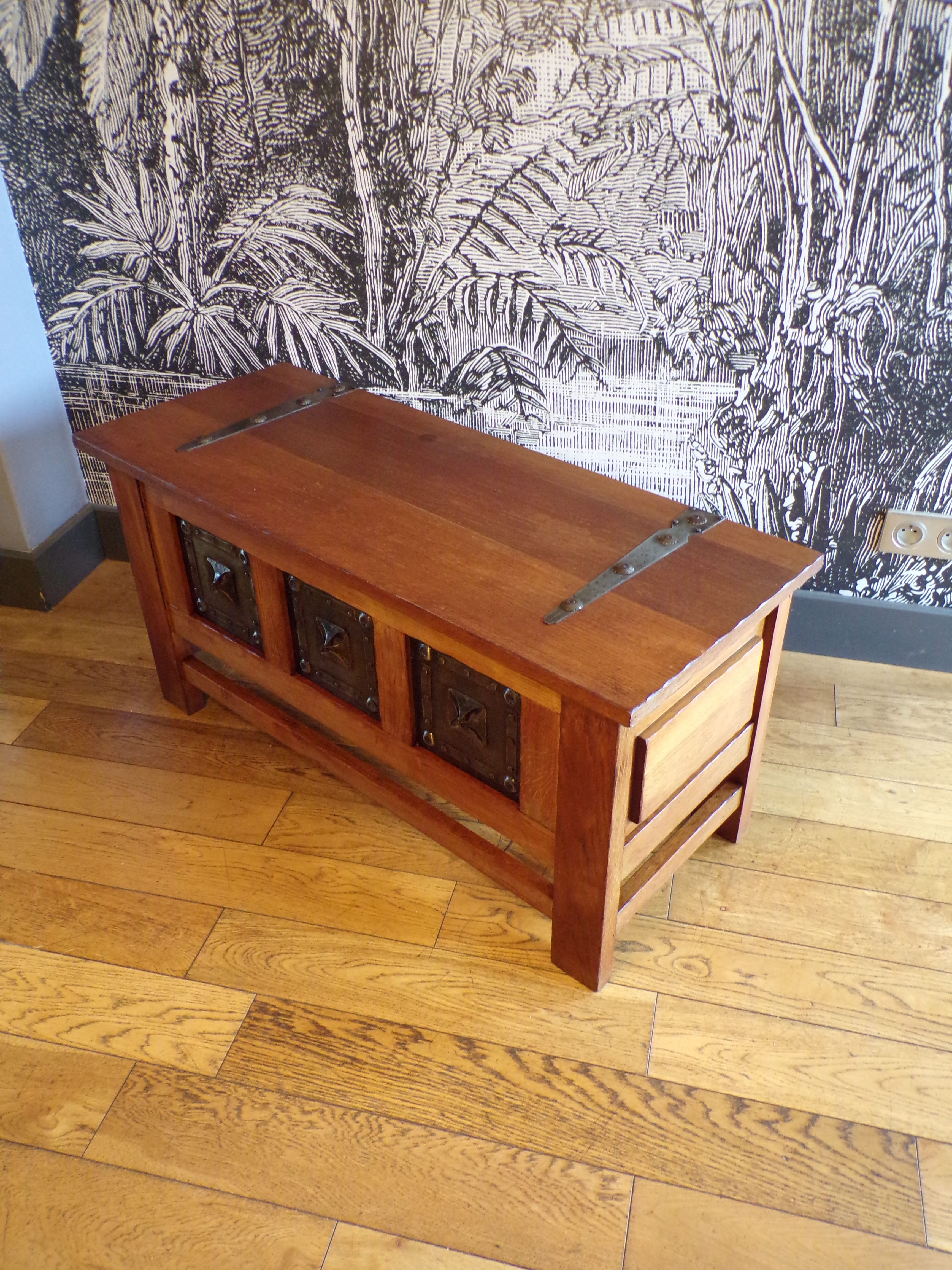 Berber style chest, wood and iron