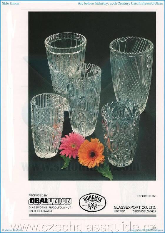 Vintage Clear Heavy Glass Vase by Rudolfova Huť / Czech Republic / 1960s
