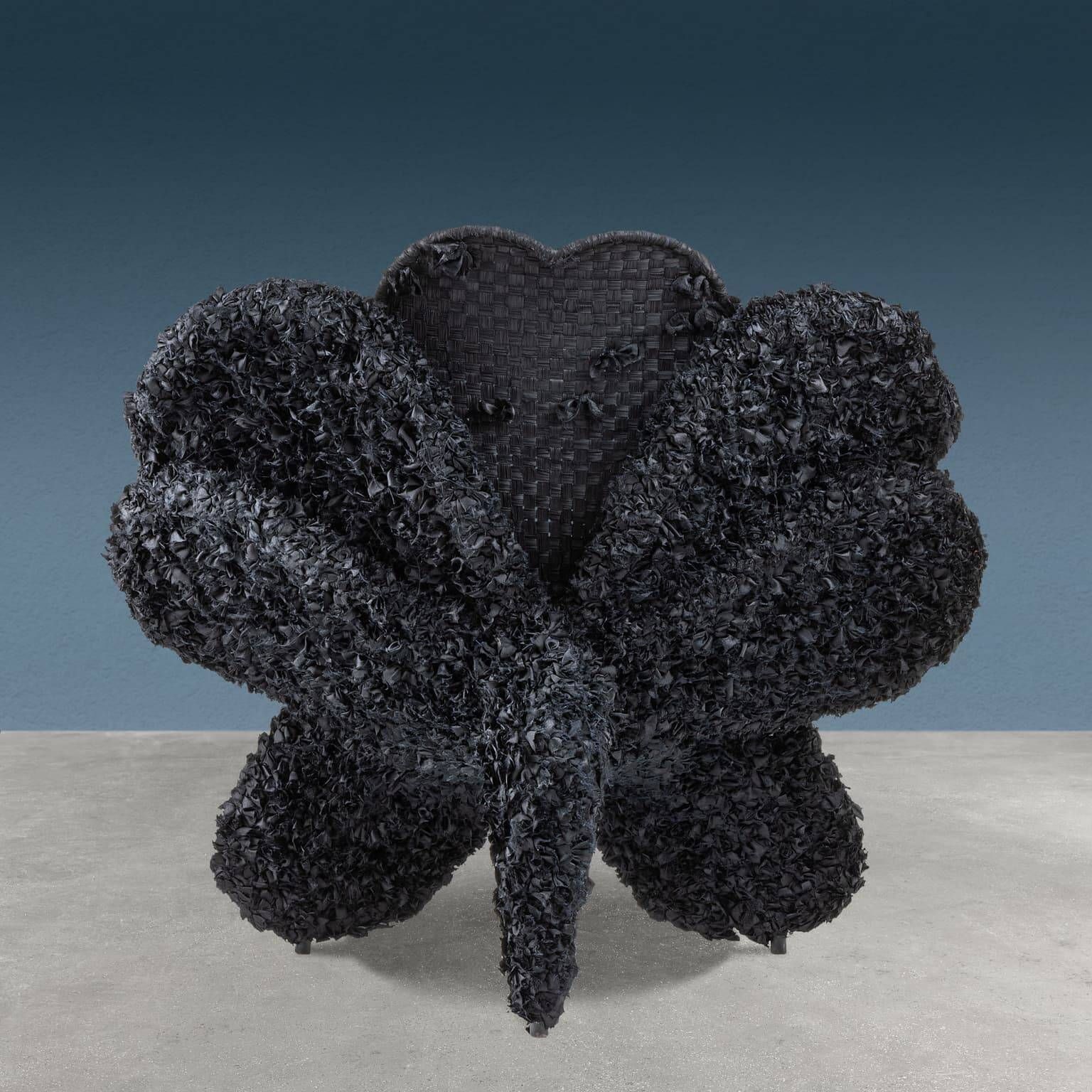 Fauteuil Fiore Bulat, série Tessuto, en fer, design Anacleto Spazzapan