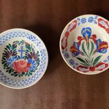 Anciens plats creux en faïence, à motif floraux, xixeme/début xxeme
