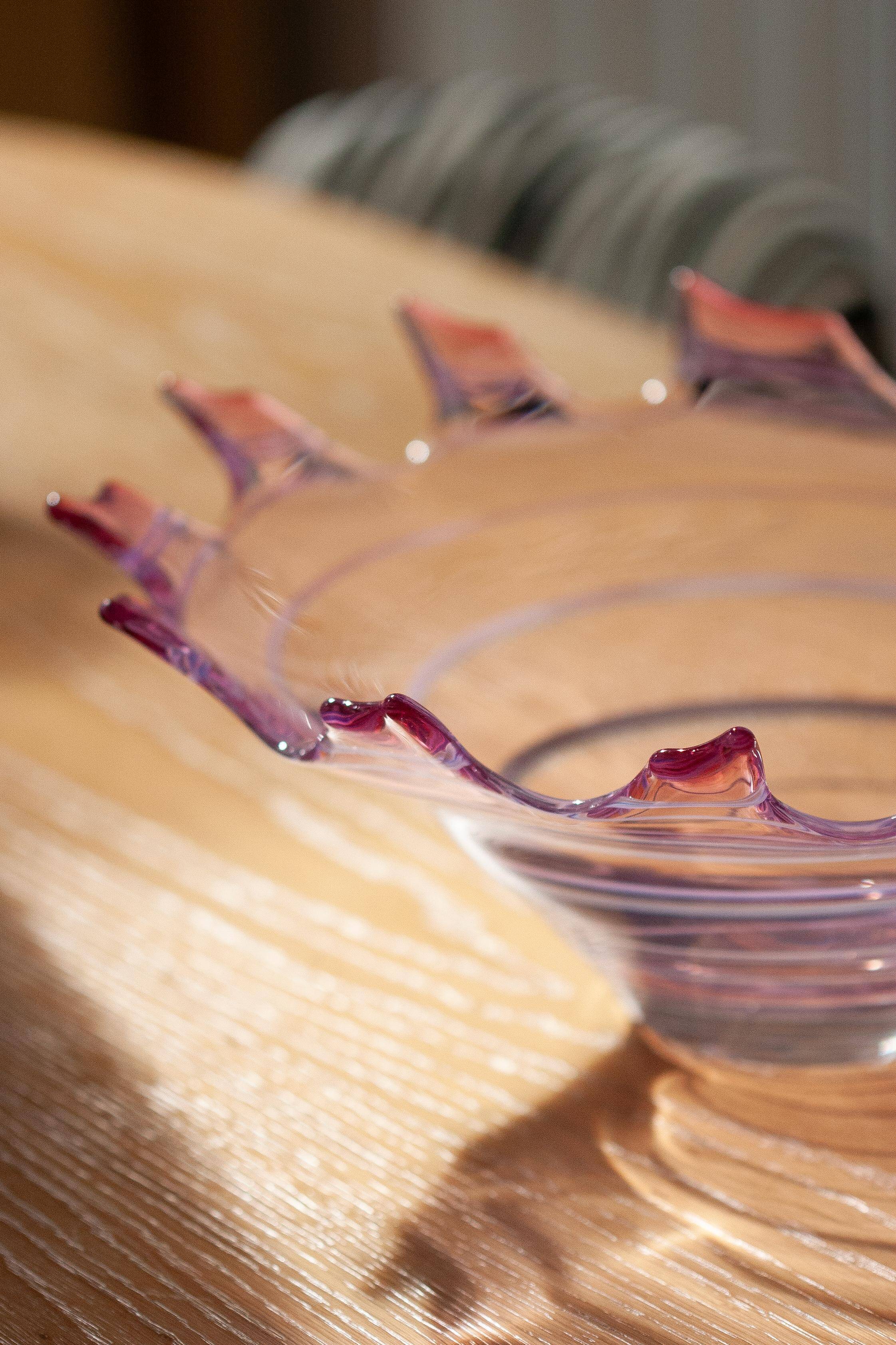 Vintage Rose Murano Mid-Century Decorative Bowl Plate, Italy, 1960s