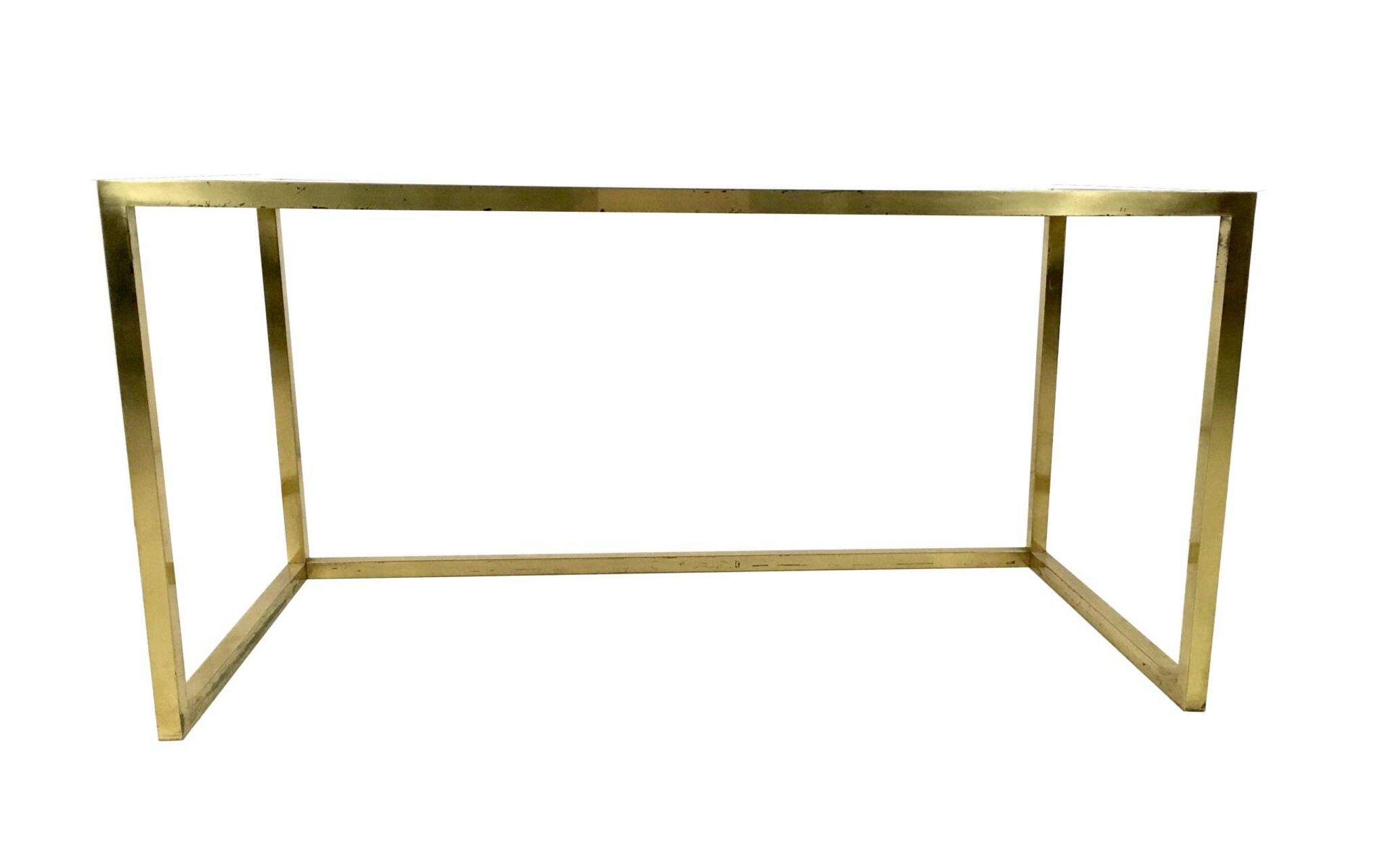 Set of Postmodern Brass, Steel and Glass Nesting Tables by Romeo Rega, Italy