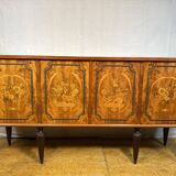 Exceptional Antique Marquetry Inlaid Hall Console / Sideboard – Circa 1900