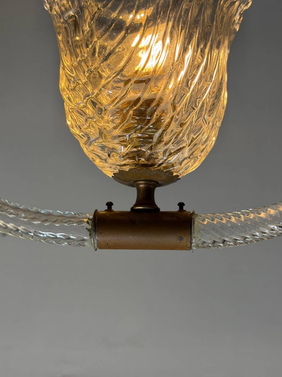 Venetian lustre in colourless Murano glass from around 1950