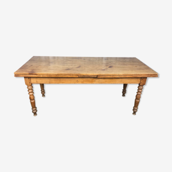 Table de ferme avec allonges intégrées 336 cm