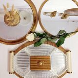 Vintage oval mirror tray
