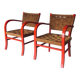 Mediterranean Armchairs, France, 1950s, Set of 2
