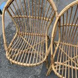 Pair of antique rattan armchairs