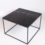Coffee Table With Black Marble Top And Metal Frame