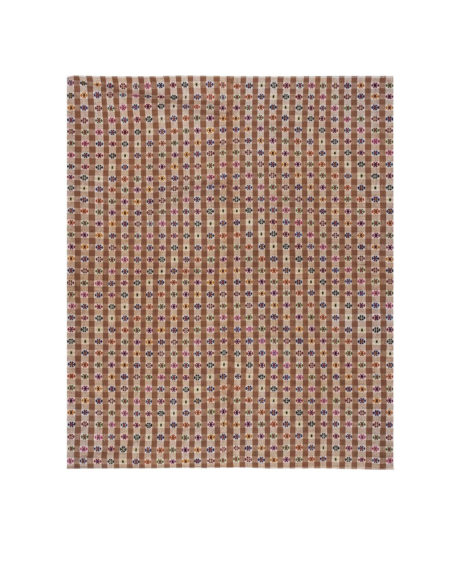 Tapis vintage turc de oushak tissé à la main 202x246cm