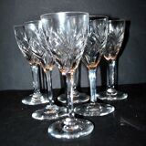 Set of 6 chantilly white wine glasses, cut crystal from saint-louis, h14cm