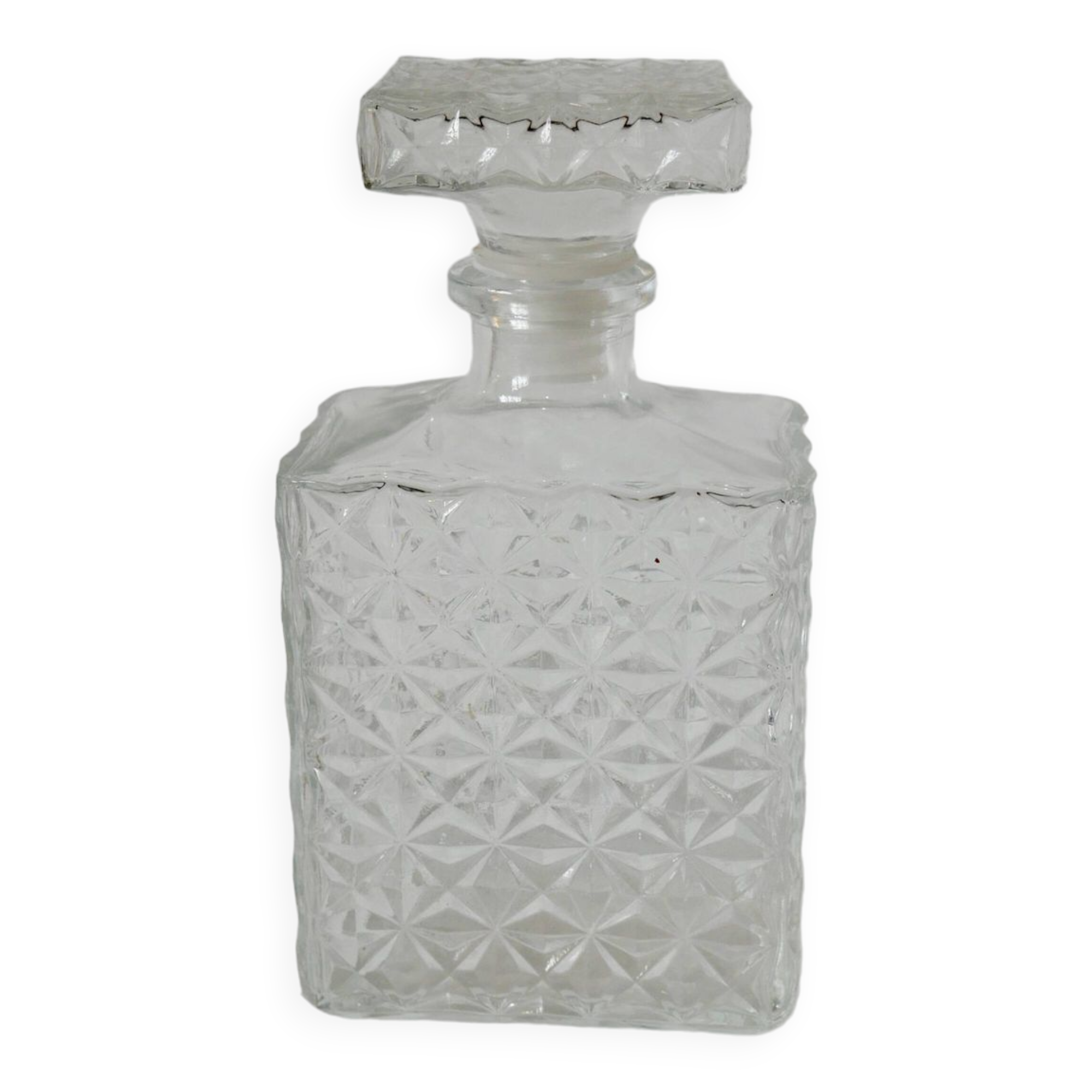 rectangular glass whiskey decanter 1970 21 X 10.5 cm