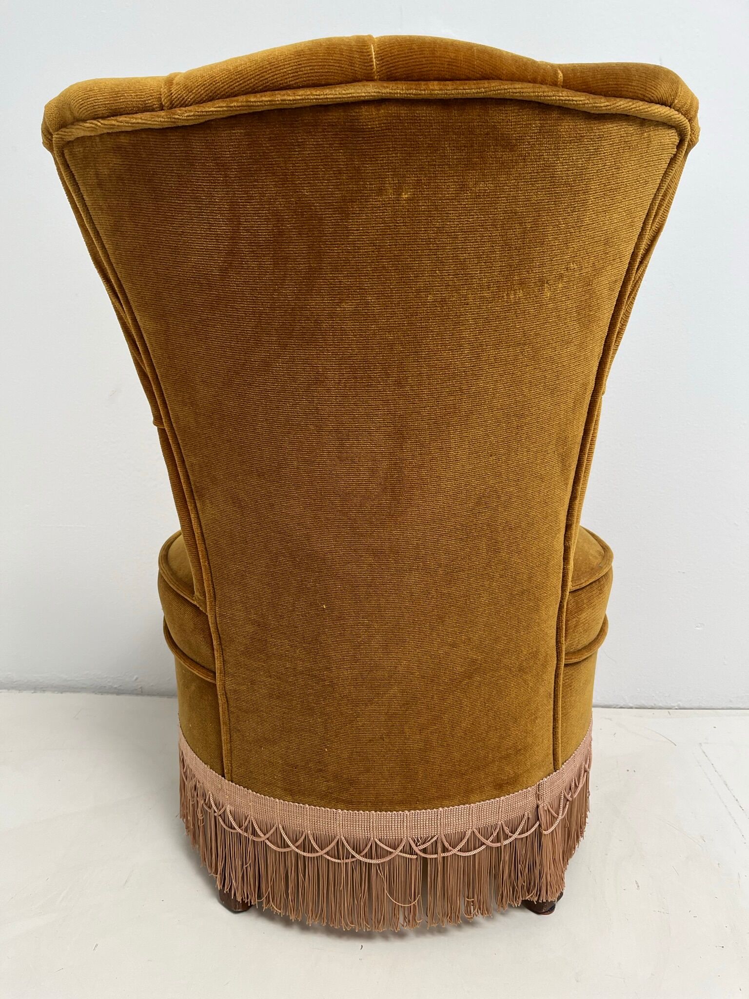 Vintage toad armchair with fringe 50s