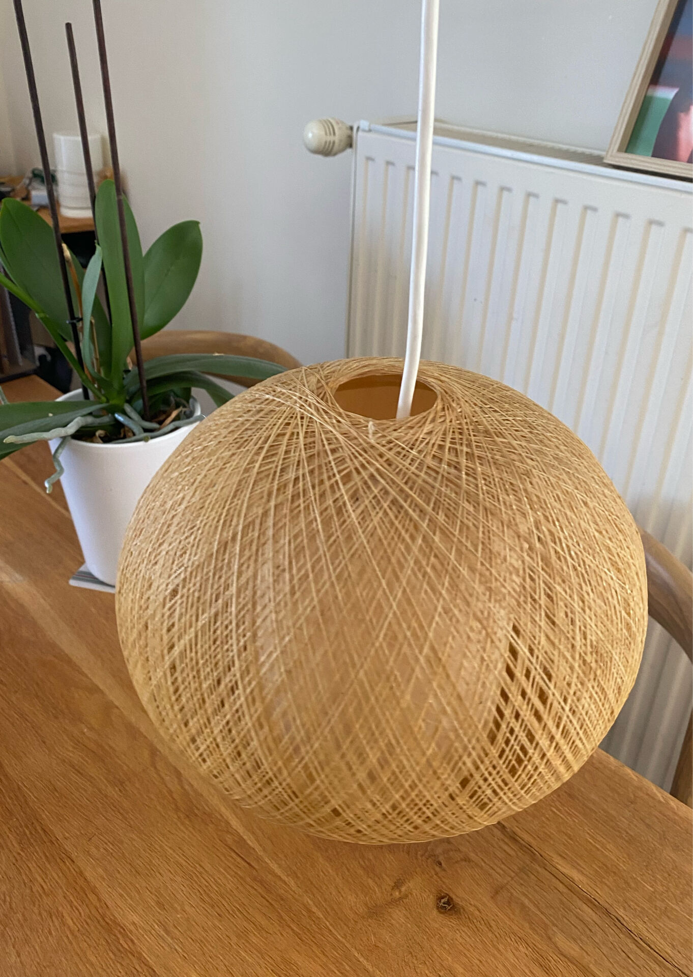 Suspension boule vintage en fil de nylon