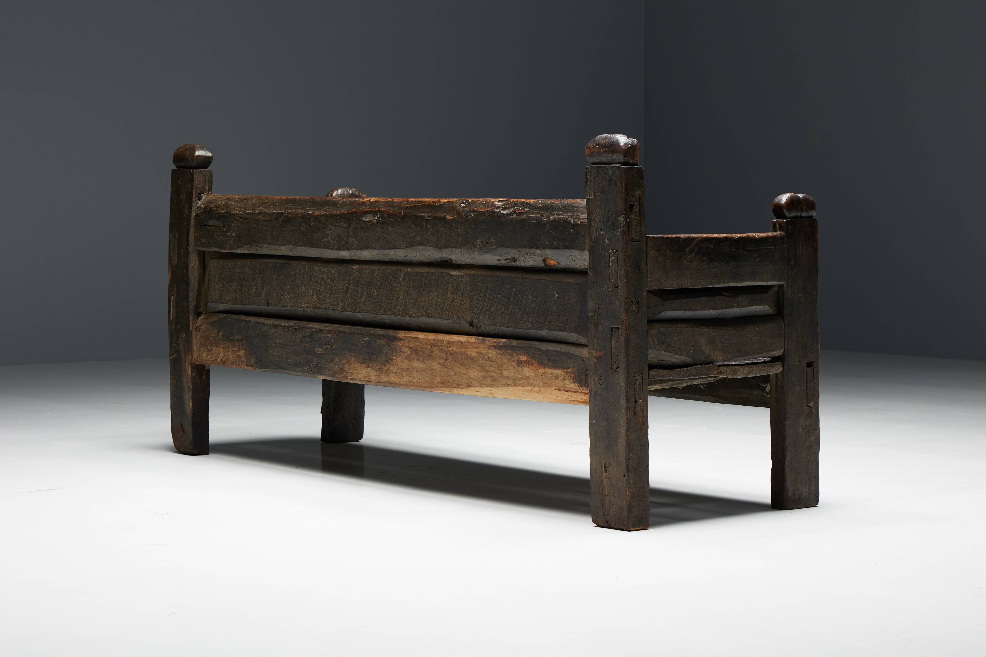 Banc Brutaliste Wabi Sabi, France, 19ème Siècle