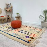 Handmade wool berber rug 246 x 140 cm