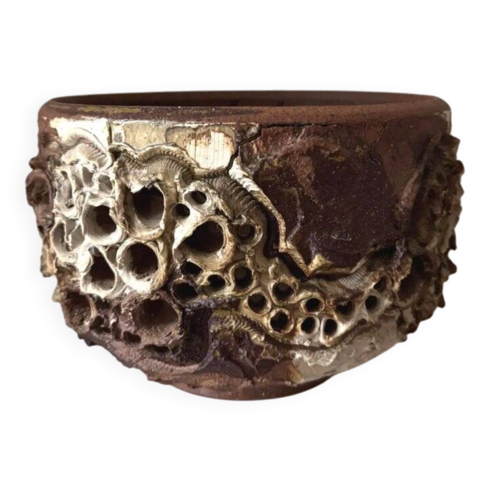 Large Danish Brutalist Stoneware Bowl by Bodil Marie Nielsen, 1970s