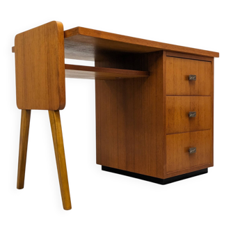 Modernist desk in blonde rosewood, France circa 1960.