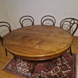 Napoleon III solid walnut pedestal table with extensions - 14 place settings