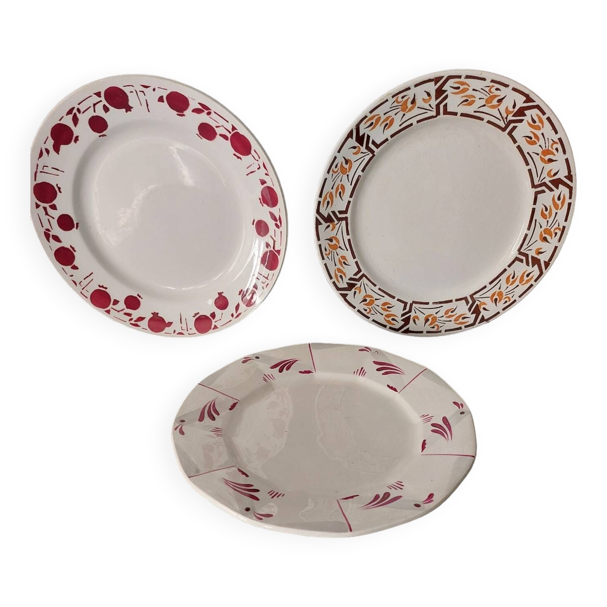Vintage mismatched plates