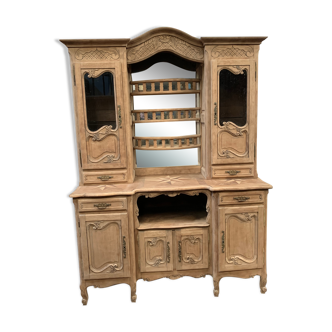 Louis XV style two-part sideboard in solid oak, 20th century