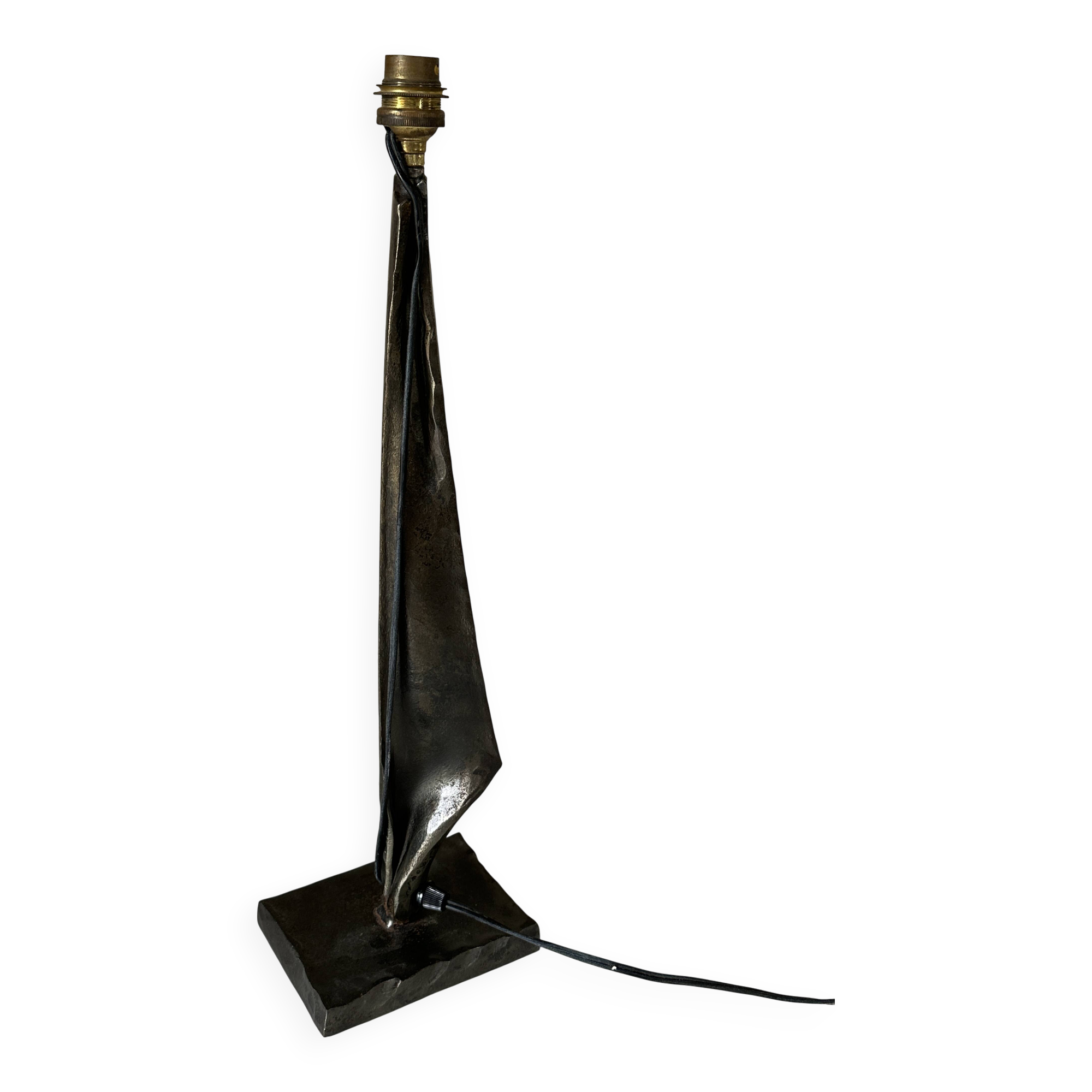 Vintage 60s metal brutalist lamp