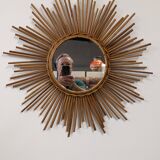XL rattan sun mirror from the 50s/60s