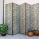 Wood and cashmere fabric screen