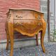 Curved Louis XV style commode in marquetry, mid-20th century.
