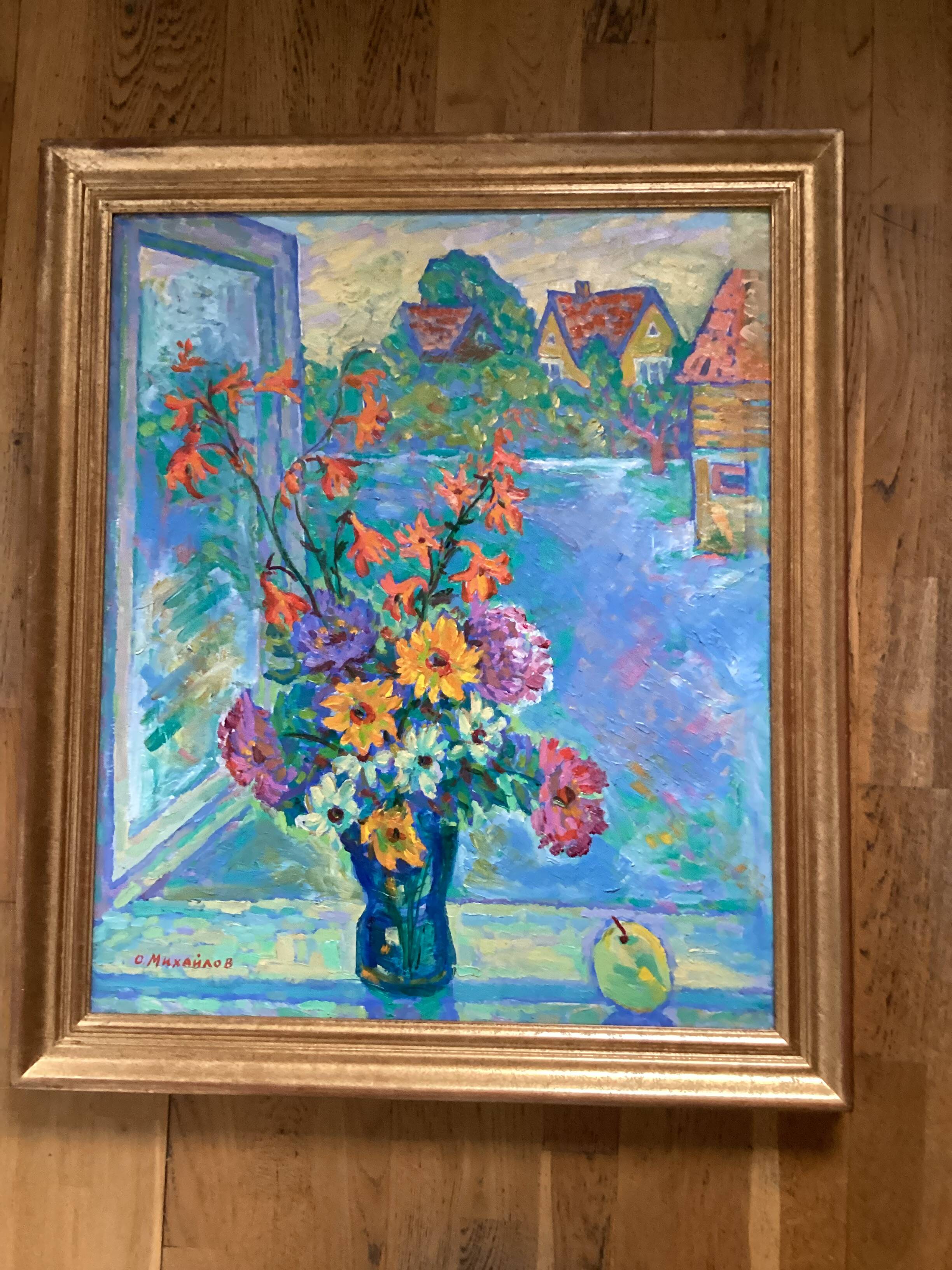 Oil painting on cardboard signed, dimensions: height - 88 cm, width - 75 cm.