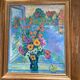 Oil painting on cardboard signed, dimensions: height - 88 cm, width - 75 cm.