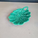 Green ceramic leaf tray