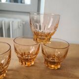 Set of 6 vintage 50s rosaline glasses
