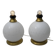 Pair of Mid-Century Modern Brass and Blown Murano Glass Table Lamps, 1970s