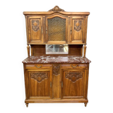 buffet deux corps Louis XVI en noyer blond vers 1880-1900