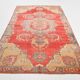 6X10 Vintage Red & Beige Made in Anatolian Turkish Vintage Rug, 184x296 Cm
