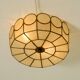 Beautiful round Mid-Century Modern ceiling or wall lamp made of Capiz
