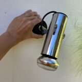 Pair of chrome metal wall lights from the 1970s.