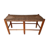 Straw and wood bench