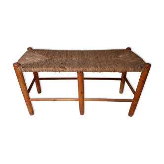Banc en paille et bois