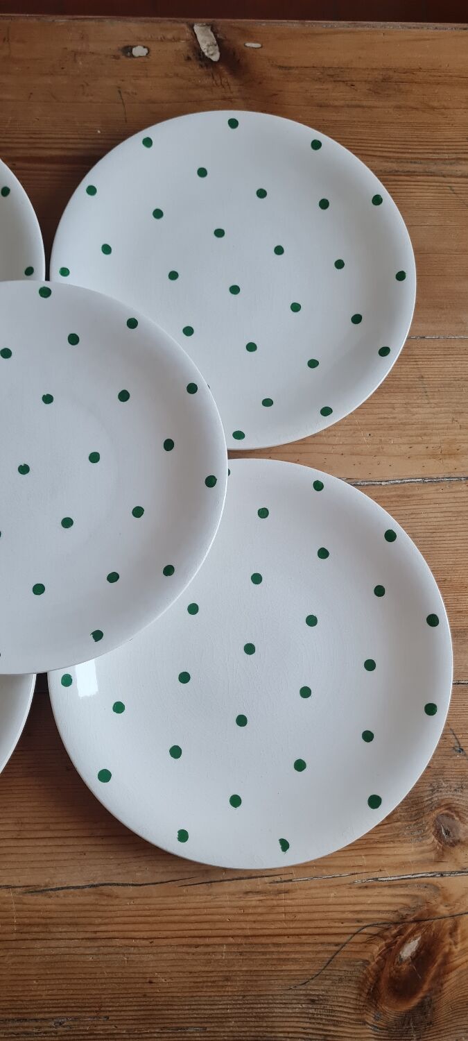 Set de 10 assiettes plates longchamps vintage
