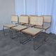 Ensemble de 6 chaises Cesca Design Marcel Breuer / Noyer clair, cannage, chrome, salle à manger