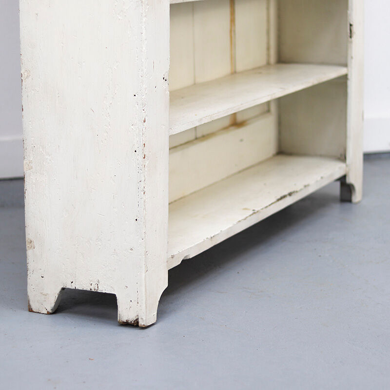 Large Painted Rustic Farmhouse Country Shelving Unit Cabinet