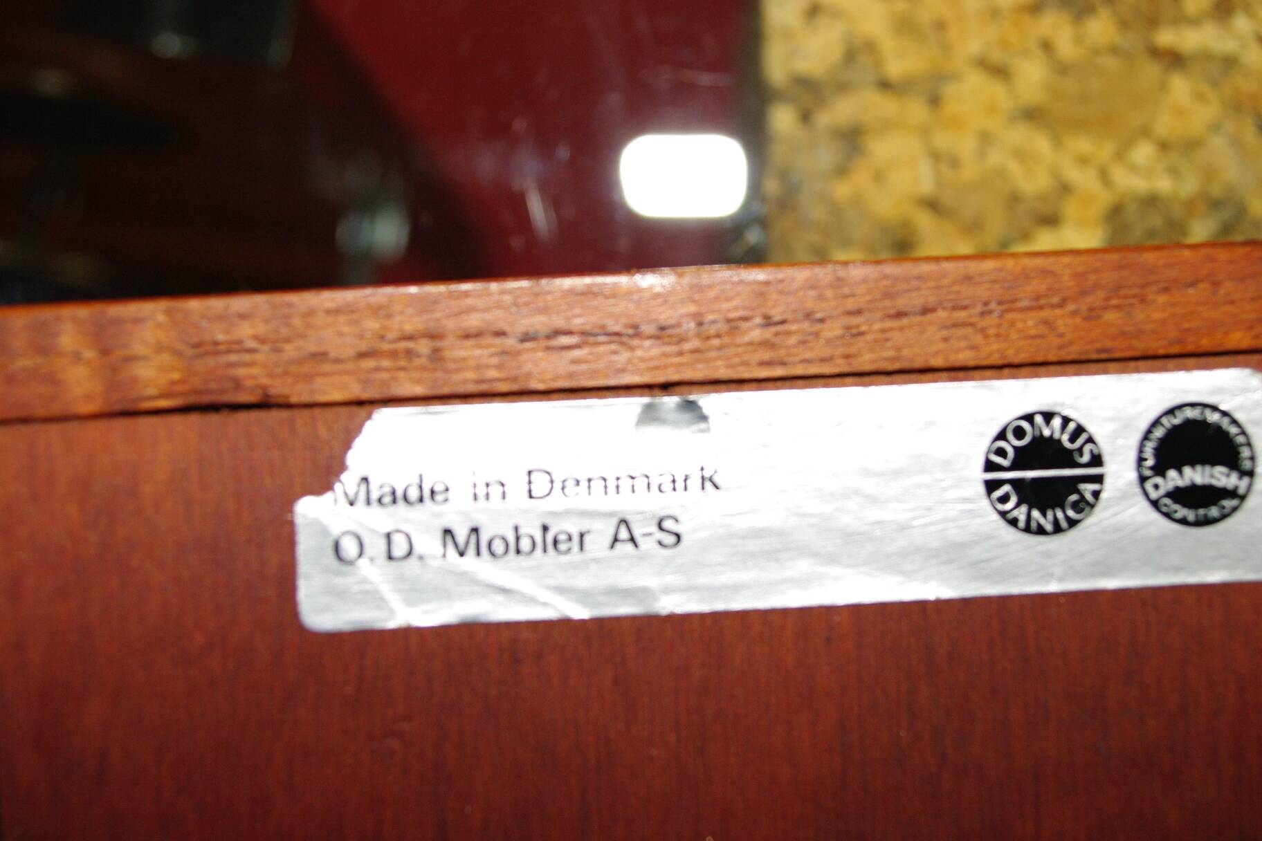 Large teak mirror by od mobler as 1950