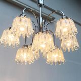 German type glass and metal chandelier 9471 by Richard Essig, 1970s.