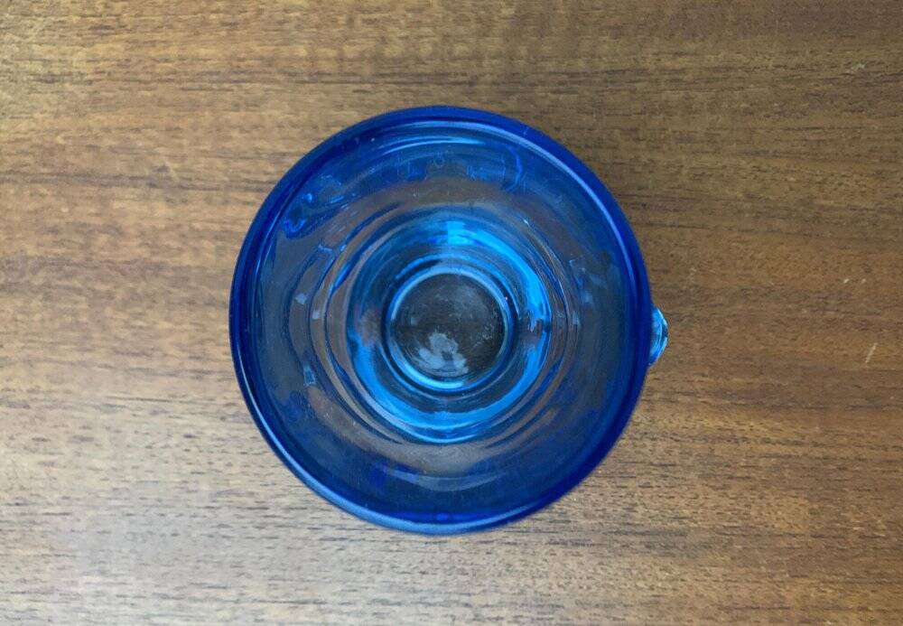 Blue glass vase model 20064 in Mid-Century style by Vladislav Urban for Hermanova Hut, 1960s.