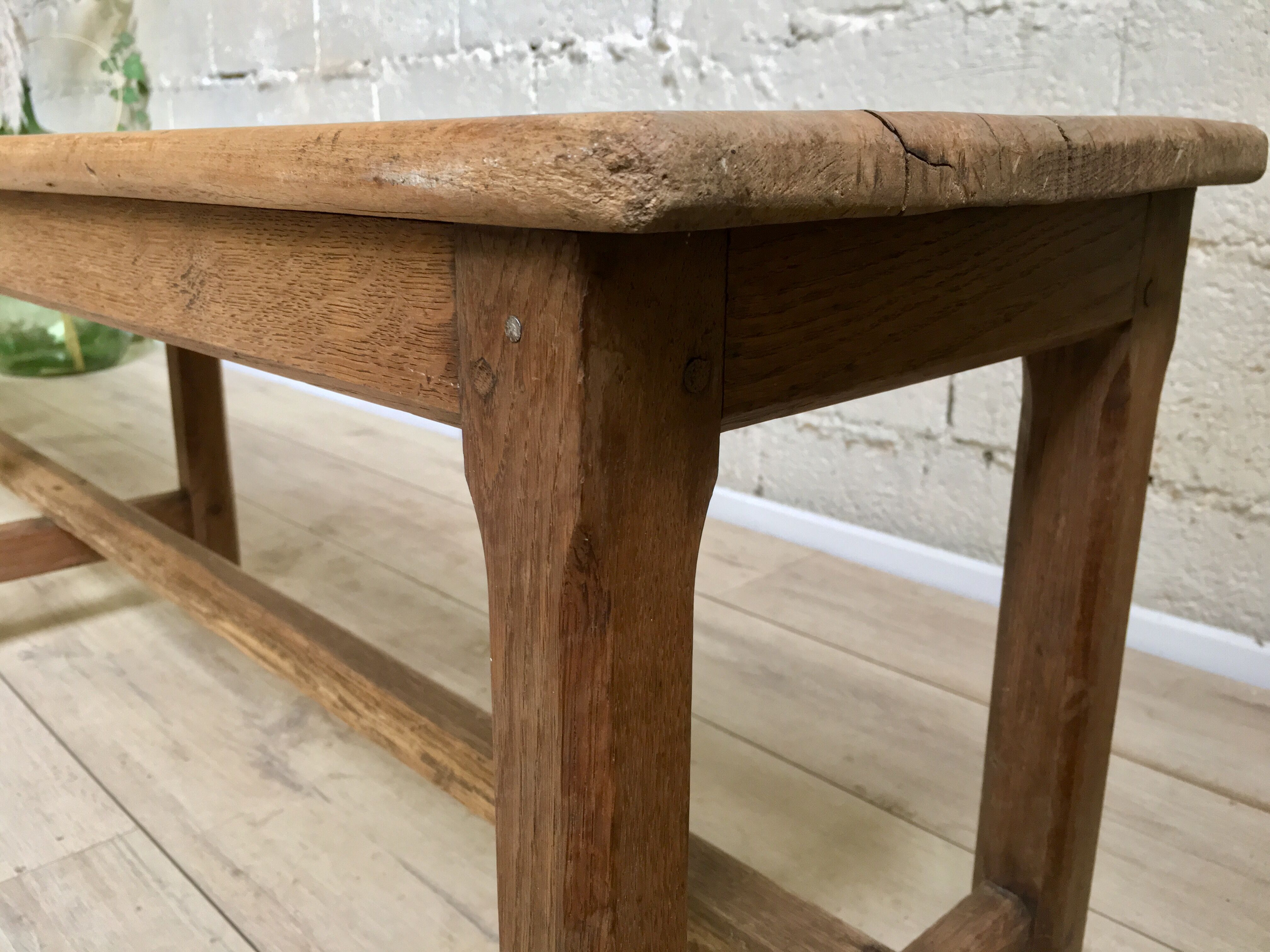 Old solid oak bench